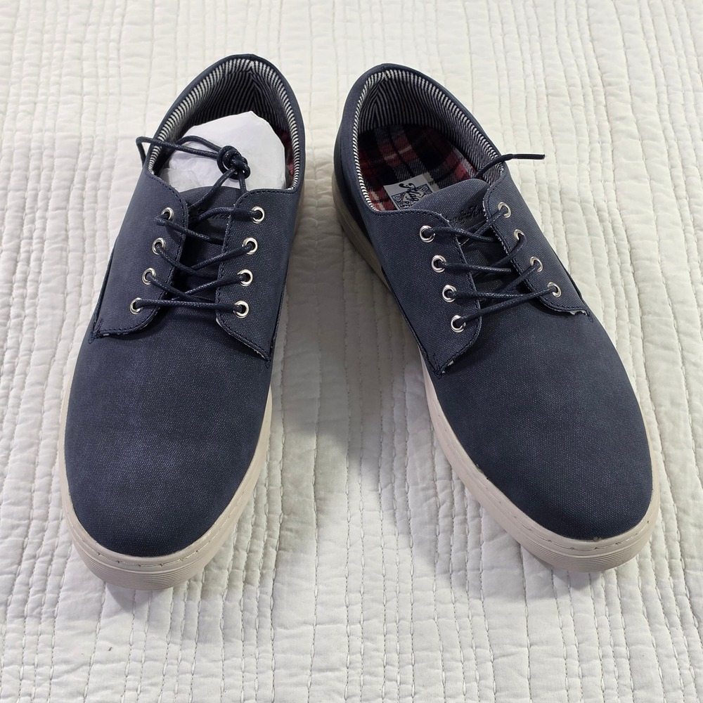 Flag & Anthem Mens 11 Pembroke Dark Navy Canvas Sneakers Low Top Retro Plimsoll